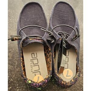 NWT Hey Dude Wendy Glo Black w/Splatter Women's Size 7 Mens Size 5